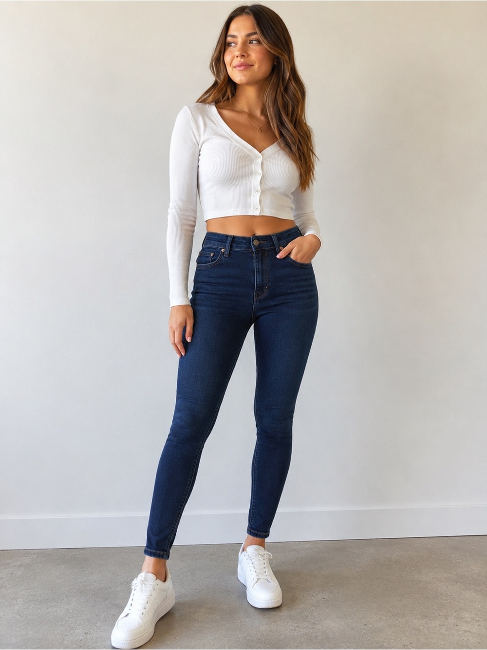 Zara High Rise Skinny Jeans Dark Wash Stretch Denim Size 28 US 6